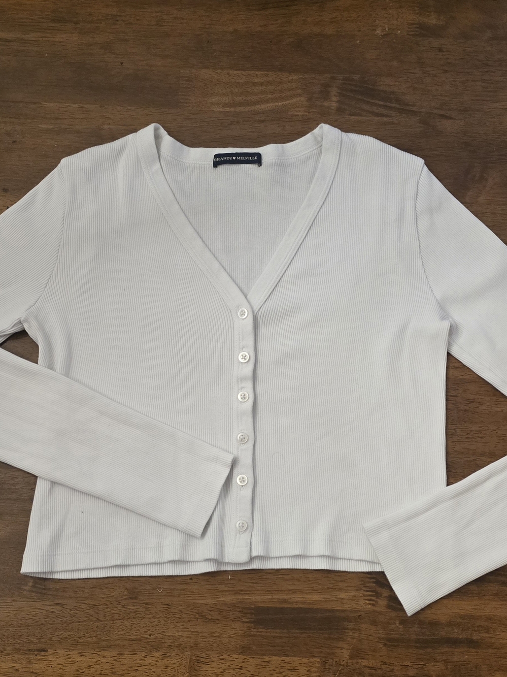 Brandy Melville White Ribbed Top
